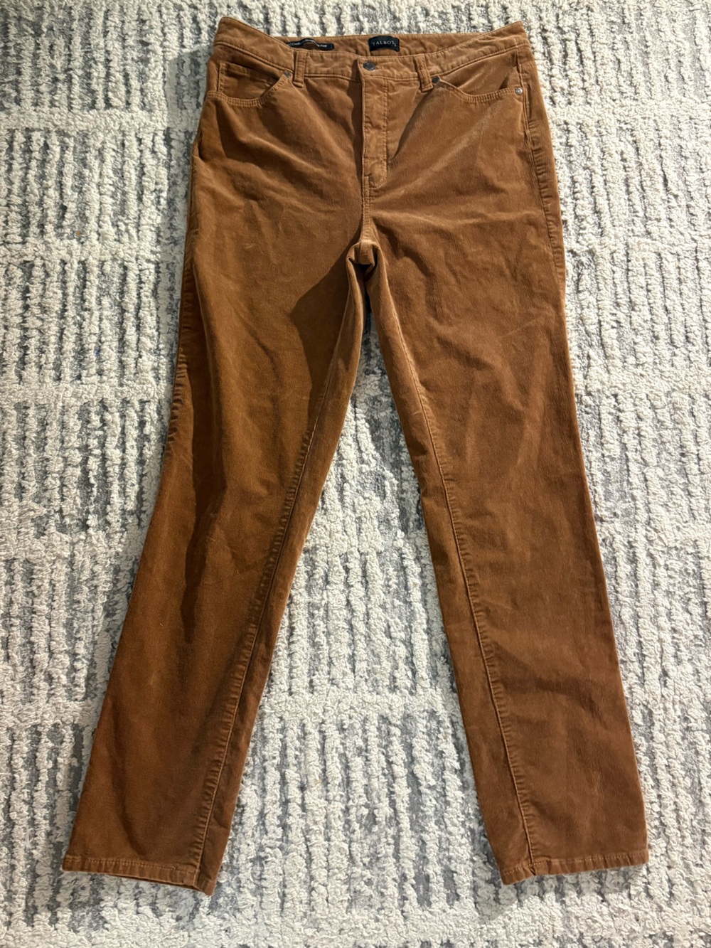 Talbots corduroy straight leg pant tan camel trouser size 10 - Picture 2 of 5